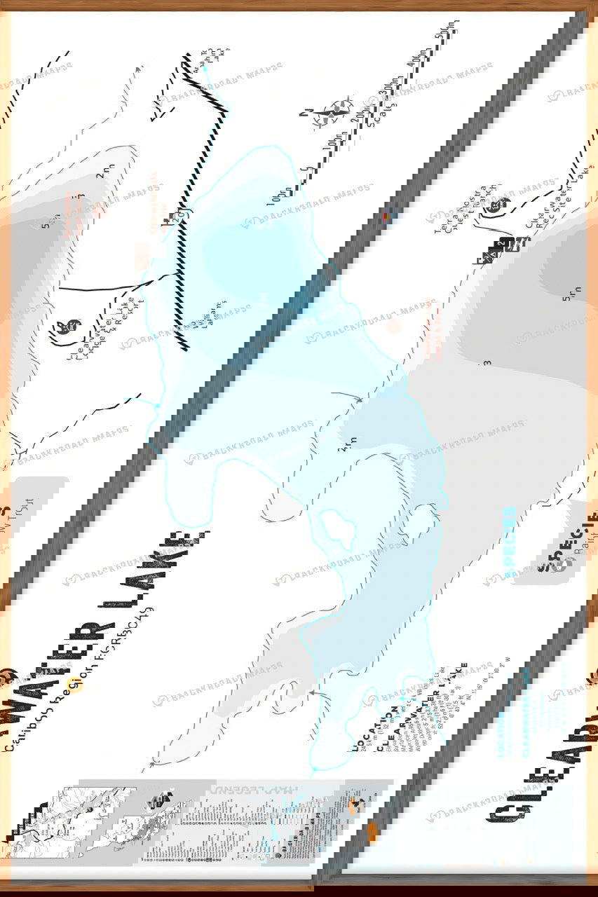 FCRBC49 Clearwater Lake  - Wall Map - Backroad Maps