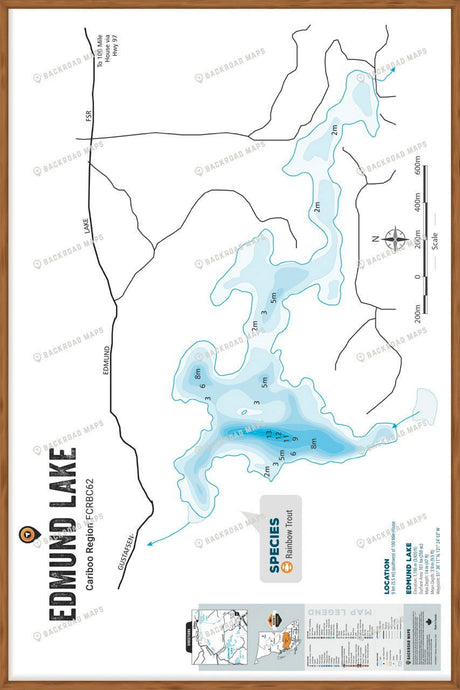 FCRBC62 Edmund Lake  - Wall Map - Backroad Maps