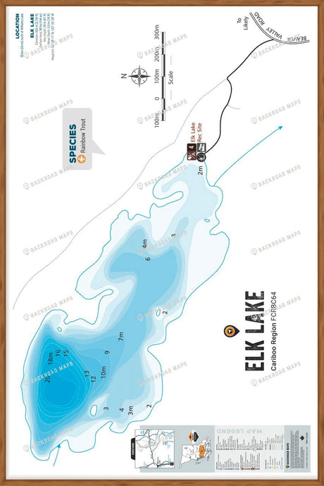 FCRBC64 Elk (Island) Lake  - Wall Map - Backroad Maps