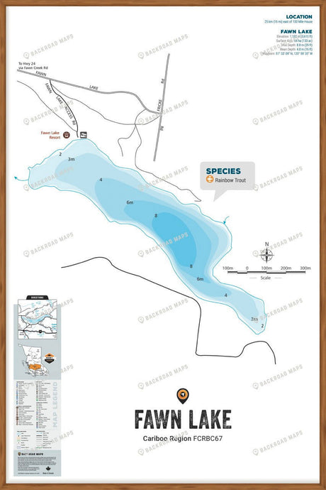 FCRBC67 Fawn Lake  - Wall Map - Backroad Maps