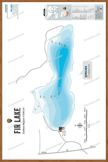 FCRBC69 Fir Lake  - Wall Map - Backroad Maps