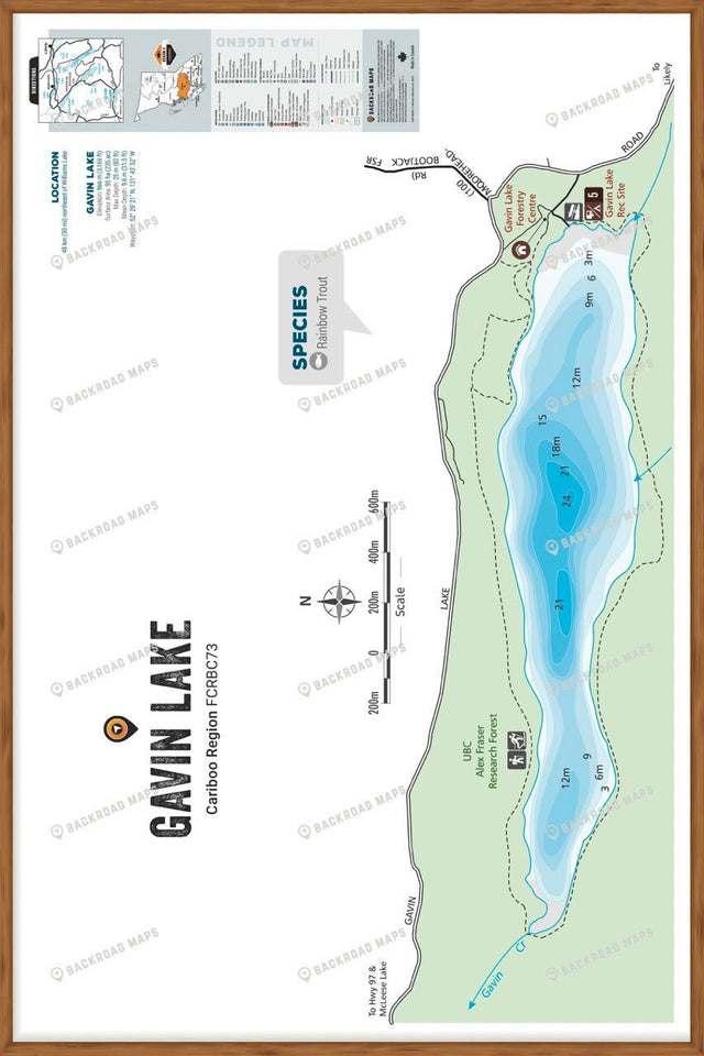 FCRBC73 Gavin Lake  - Wall Map - Backroad Maps