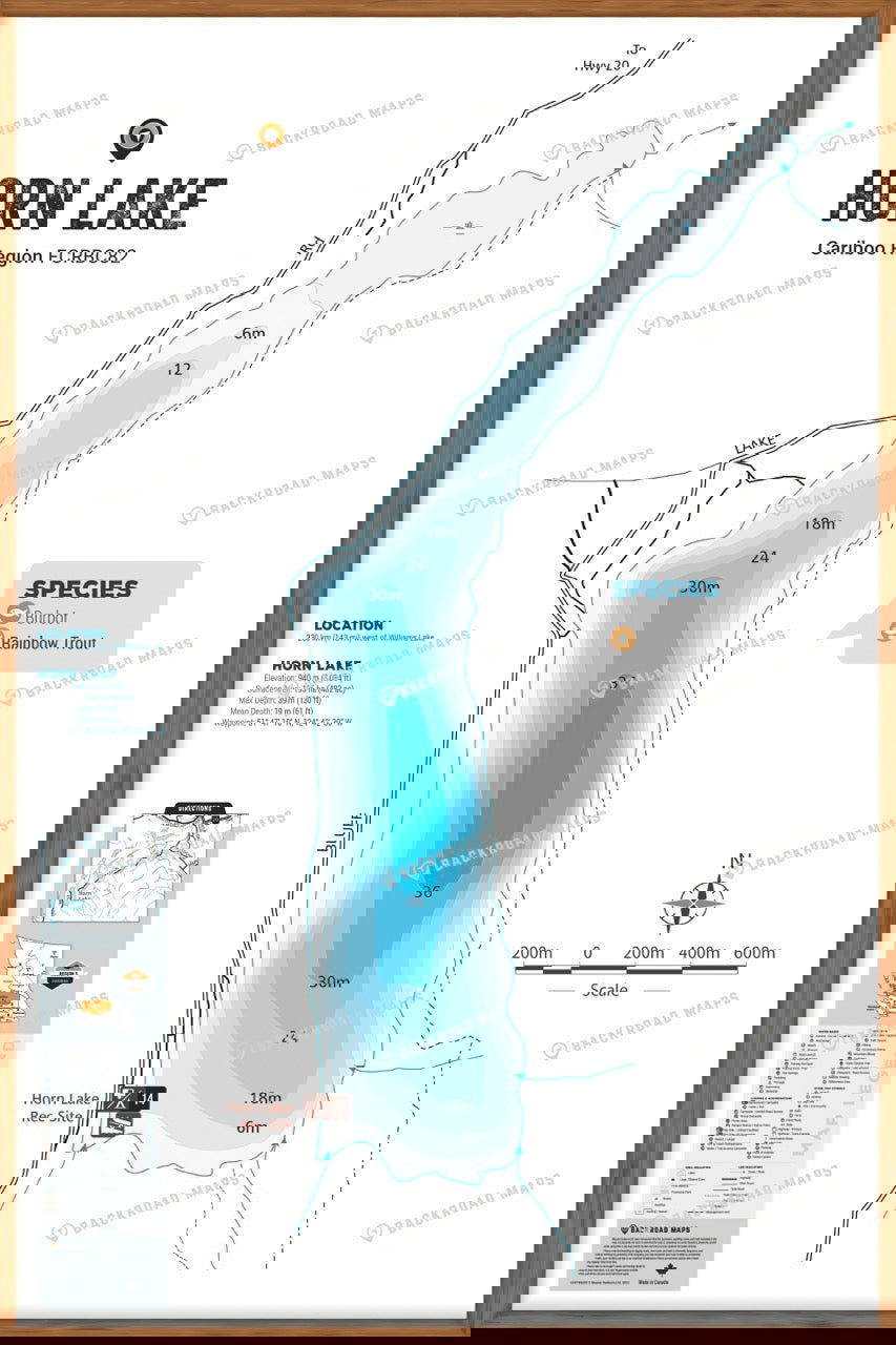 FCRBC82 Horn Lake  - Wall Map - Backroad Maps