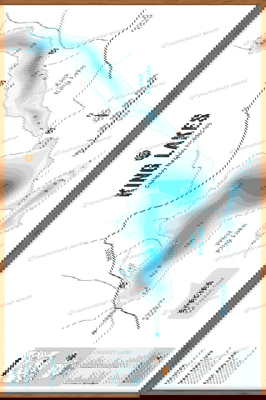 FCRBC95 King Lakes East & West  - Wall Map - Backroad Maps