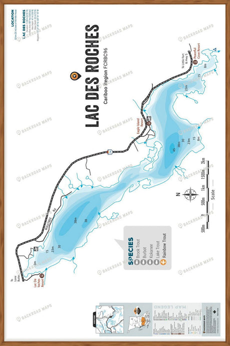 FCRBC96 Lac des Roches  - Wall Map - Backroad Maps