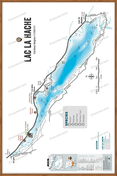 FCRBC97 Lac la Hache  - Wall Map - Backroad Maps