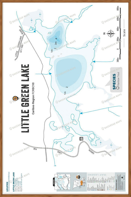 FCRBC98 Little Green  - Wall Map - Backroad Maps