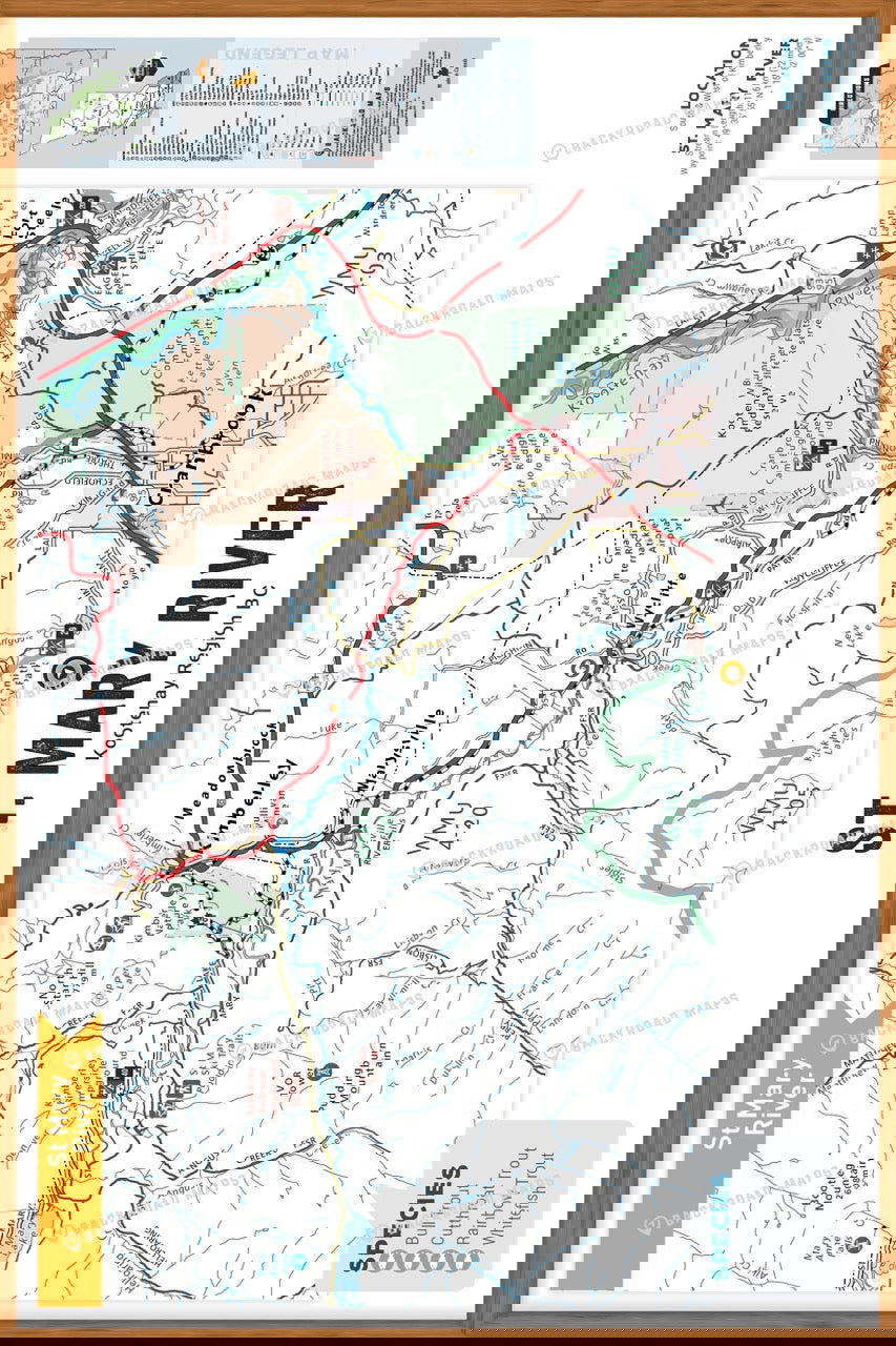 FKRBC100 St. Mary River - Wall Map - Backroad Maps