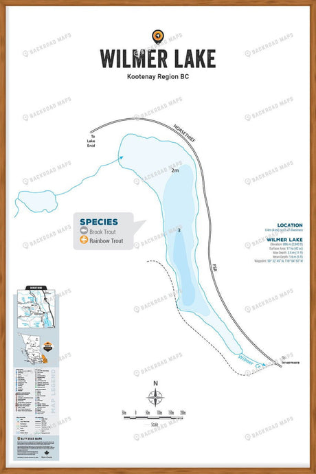 FKRBC118 Wilmer Lake - Wall Map - Backroad Maps