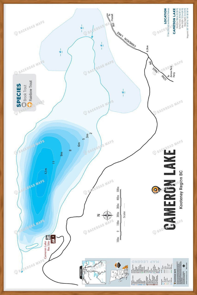 FKRBC36 Cameron Lake - Wall Map – Backroad Maps