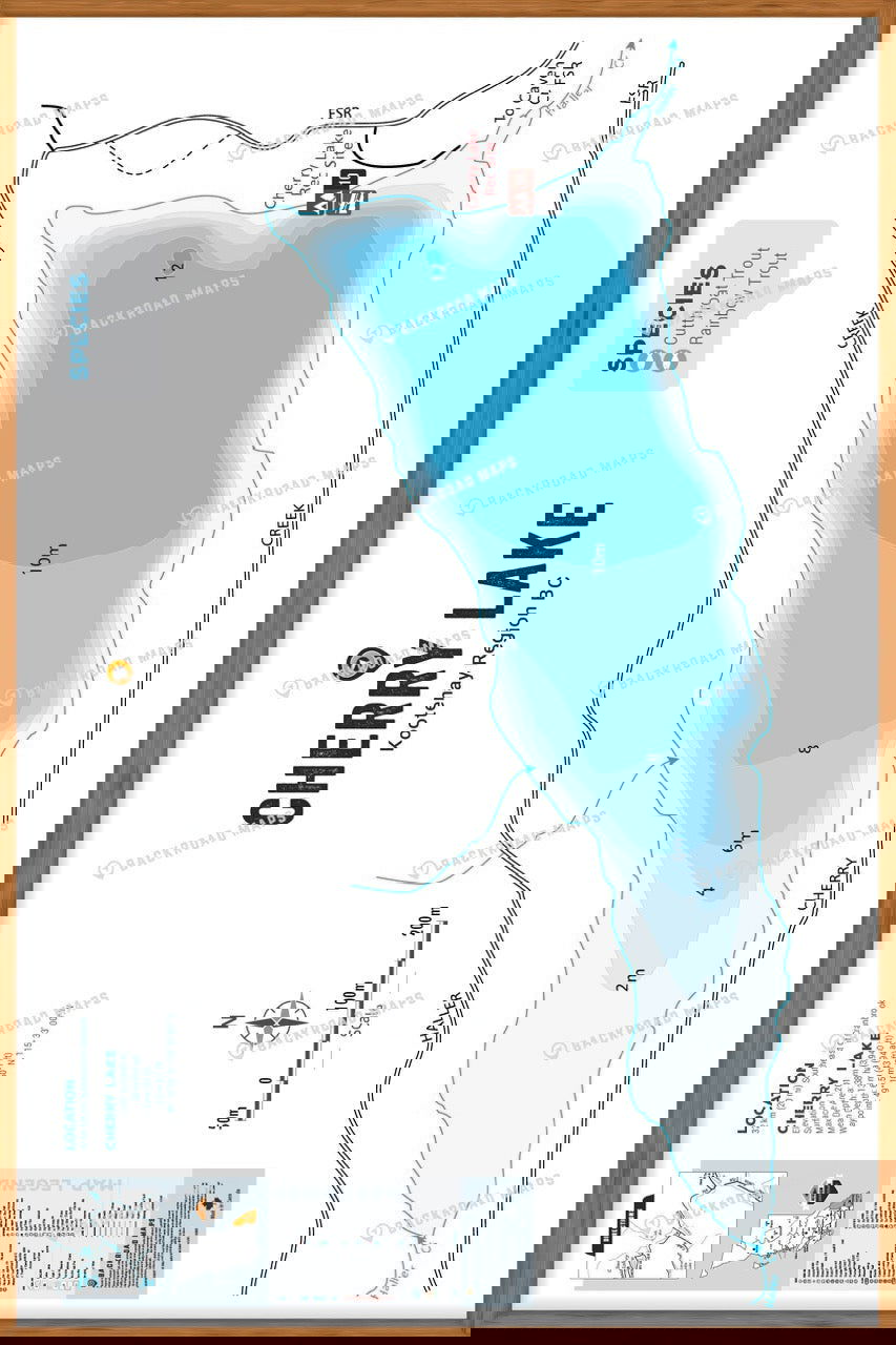 FKRBC43 Cherry Lake - Wall Map - Backroad Maps