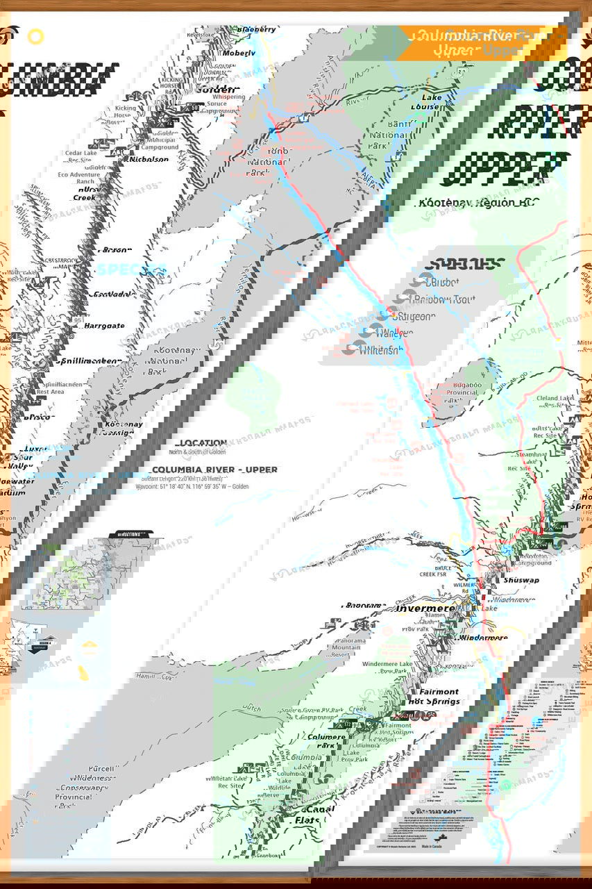 FKRBC46 Columbia River - Wall Map - Backroad Maps