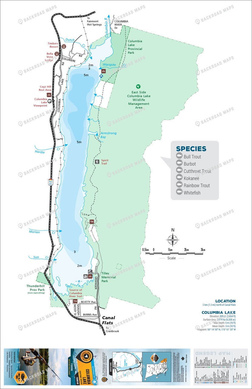 FKRBC48 Columbia Lake - Backroad Maps