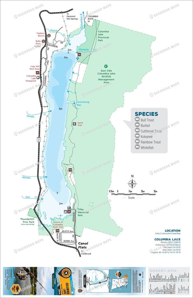 FKRBC48 Columbia Lake - Backroad Maps