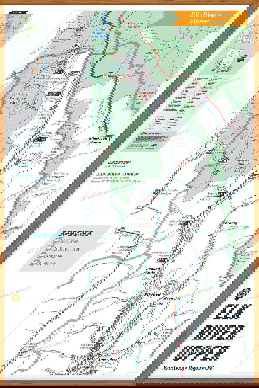FKRBC56 Elk River - Upper - Wall Map - Backroad Maps
