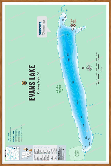 FKRBC59 Evans Lake - Wall Map - Backroad Maps