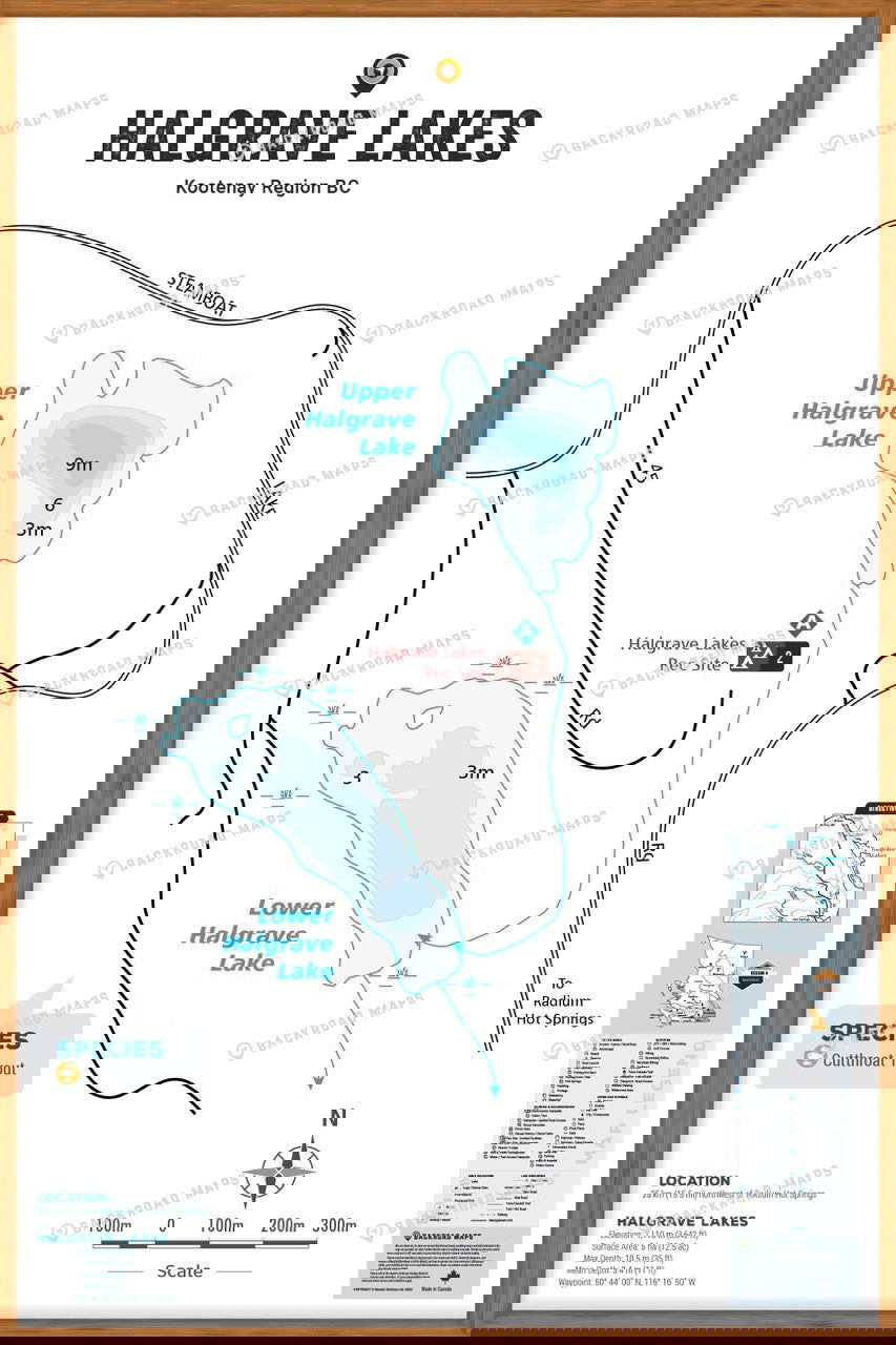 FKRBC62 Halgrave Lakes - Wall Map - Backroad Maps