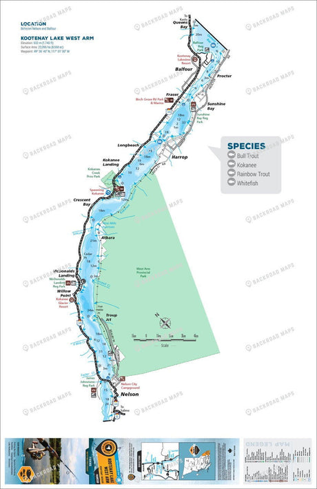 FKRBC69 Kootenay Lake - West - Backroad Maps