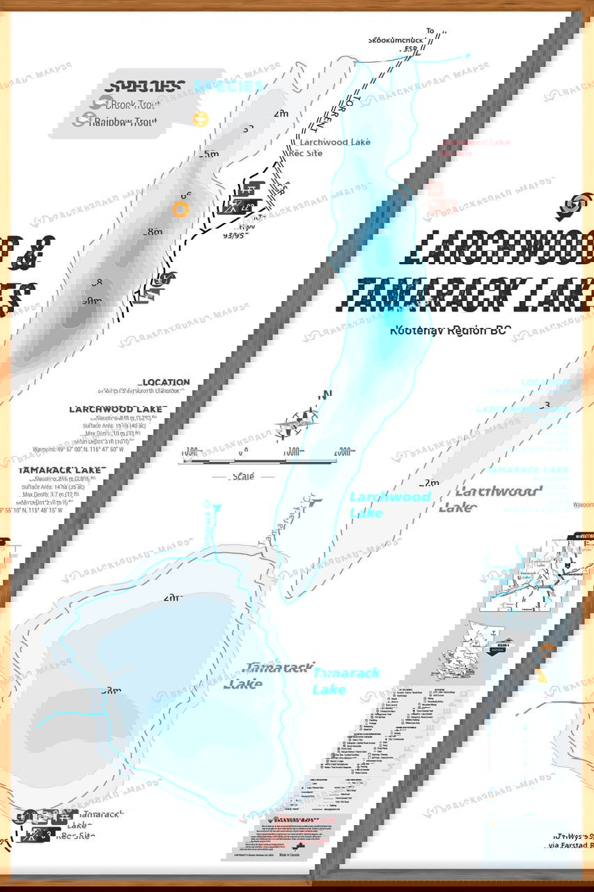 FKRBC74 Larchwood & Tamarack Lakes - Wall Map - Backroad Maps