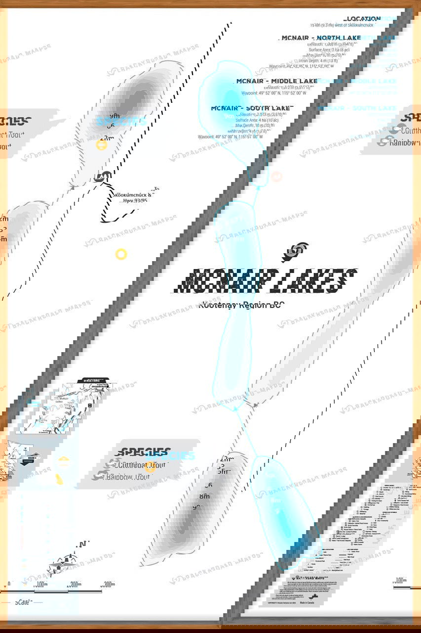 FKRBC81 McNair Lakes - Wall Map - Backroad Maps