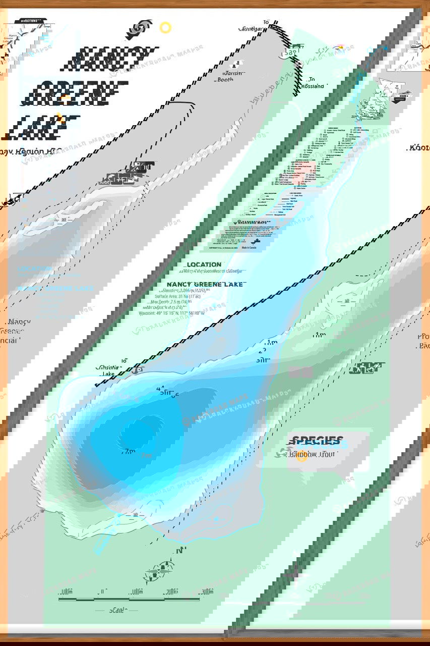 FKRBC86 Nancy Greene Lake - Wall Map - Backroad Maps