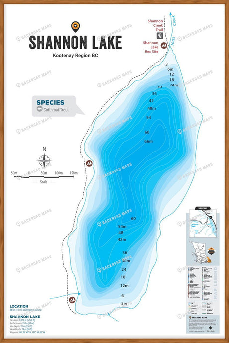 FKRBC95 Shannon Lake - Wall Map - Backroad Maps