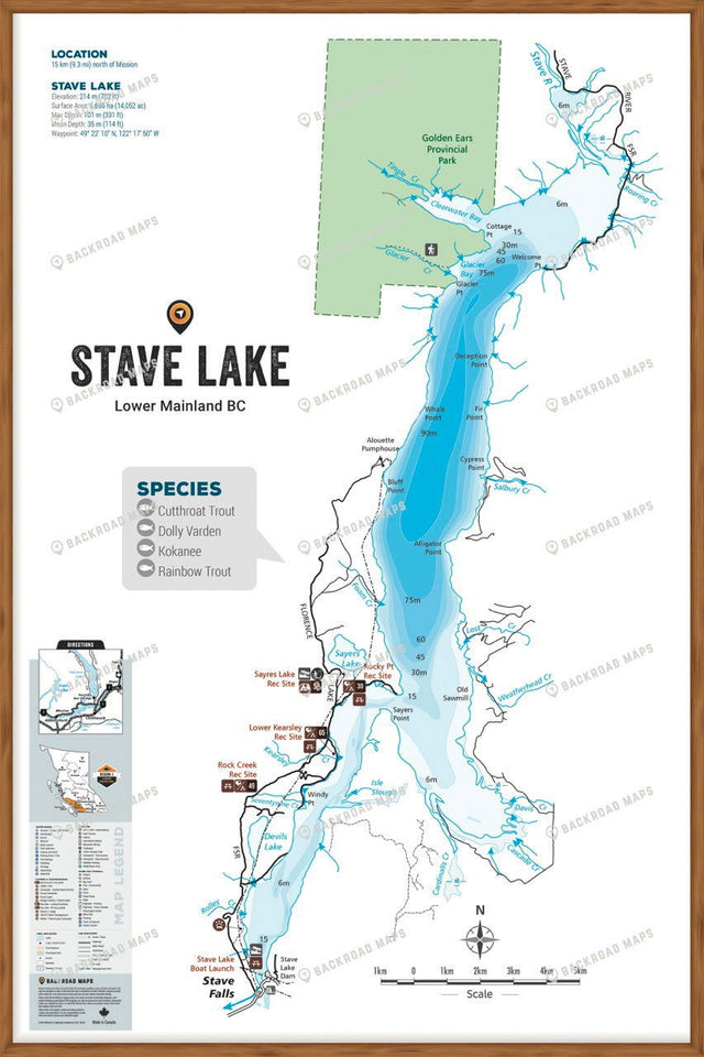 FLMBC103 Stave River - Wall Map - Backroad Maps