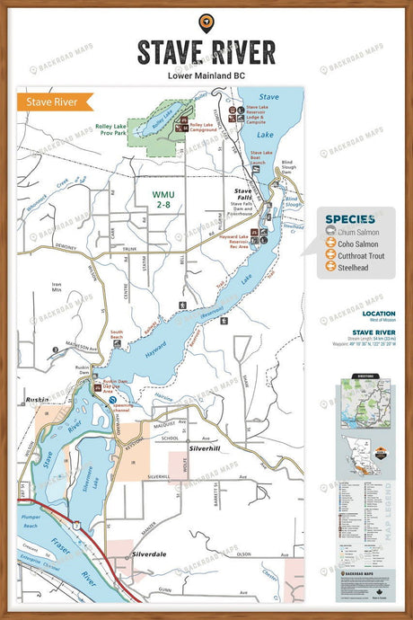 FLMBC104 Stave Lake - Wall Map - Backroad Maps