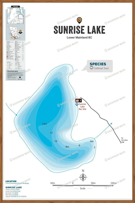 FLMBC107 Sunrise Lake - Wall Map - Backroad Maps