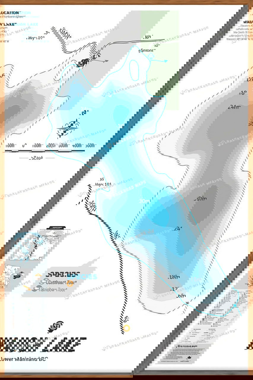 FLMBC111 Waugh Lake - Wall Map - Backroad Maps