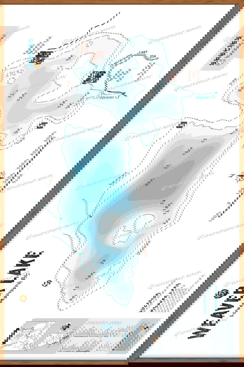 FLMBC112 Weaver Lake - Wall Map - Backroad Maps