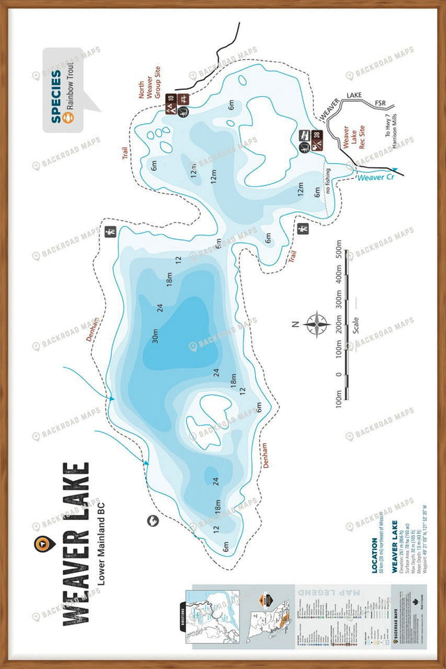 FLMBC112 Weaver Lake - Wall Map - Backroad Maps