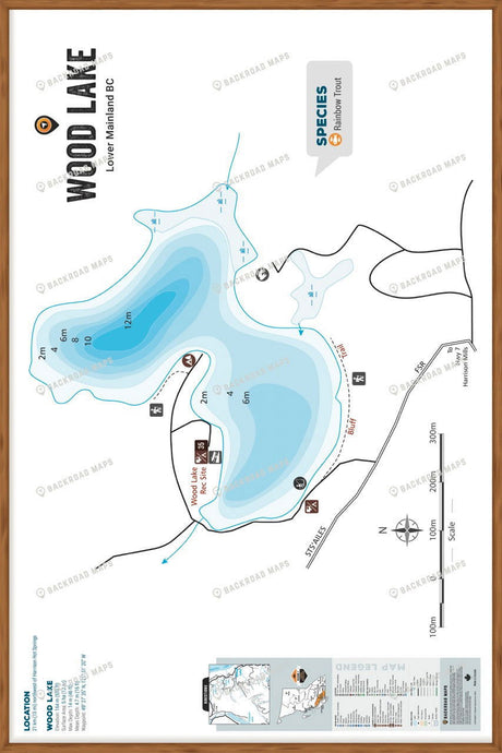 FLMBC115 Wood Lake - Harrison Area - Wall Map - Backroad Maps