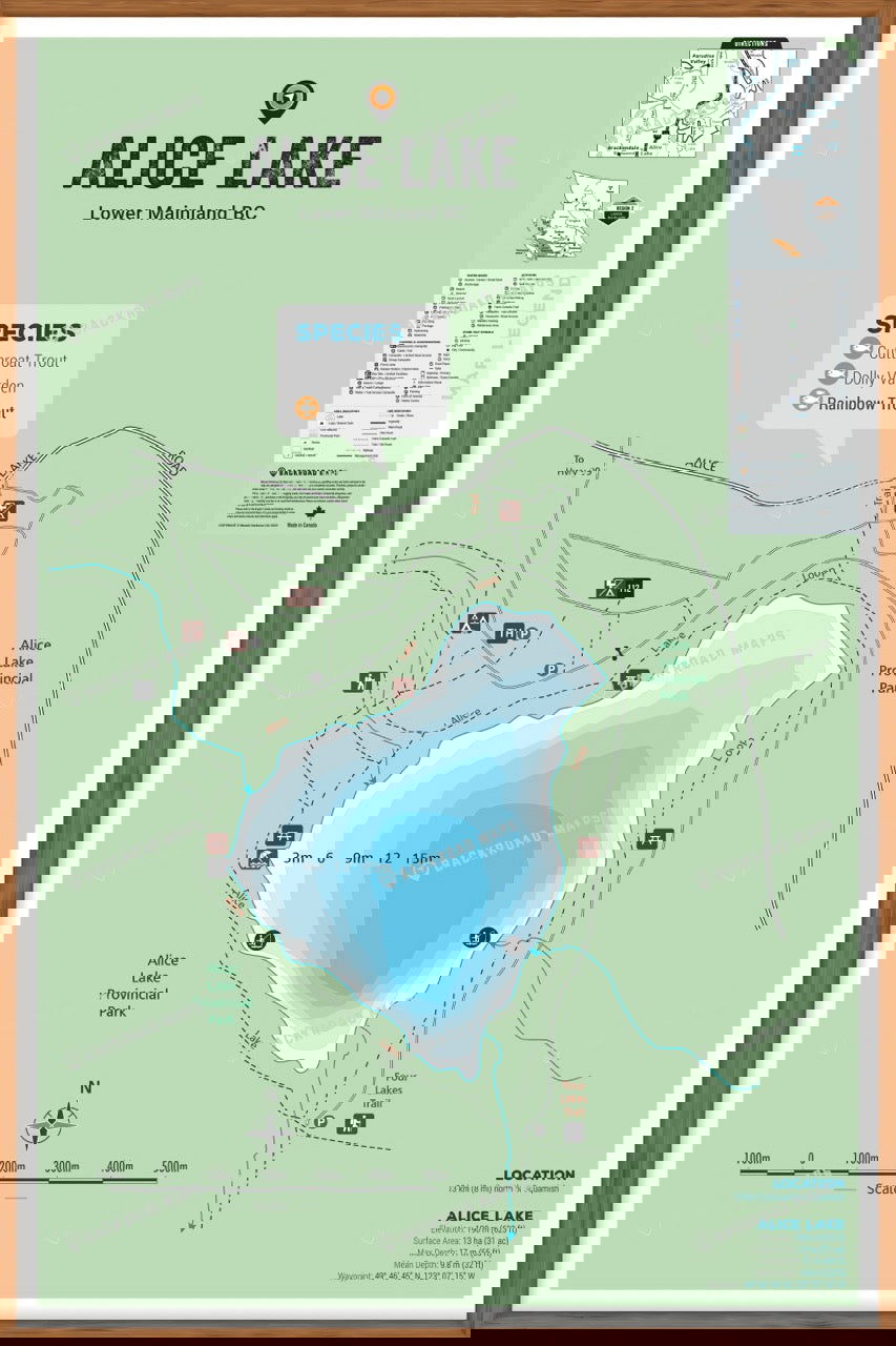 FLMBC21 Alice Lake - Wall Map - Backroad Maps