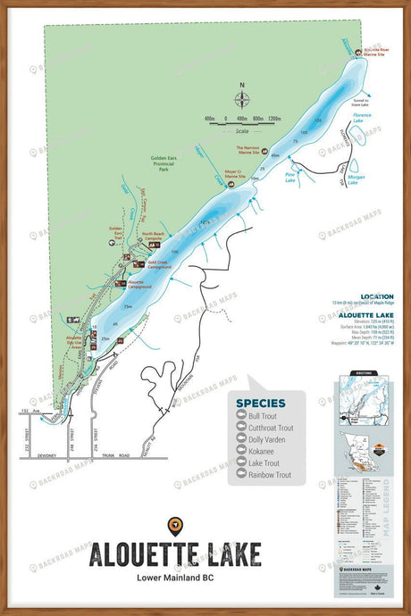 FLMBC22 Alouette Lake - Wall Map - Backroad Maps