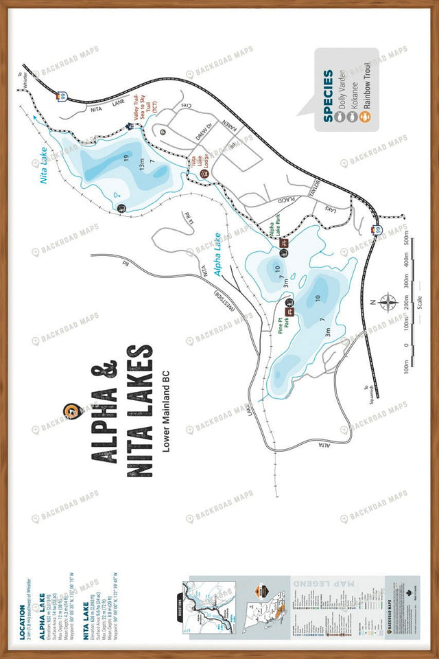 FLMBC24 Alpha & Nita Lakes - Wall Map - Backroad Maps