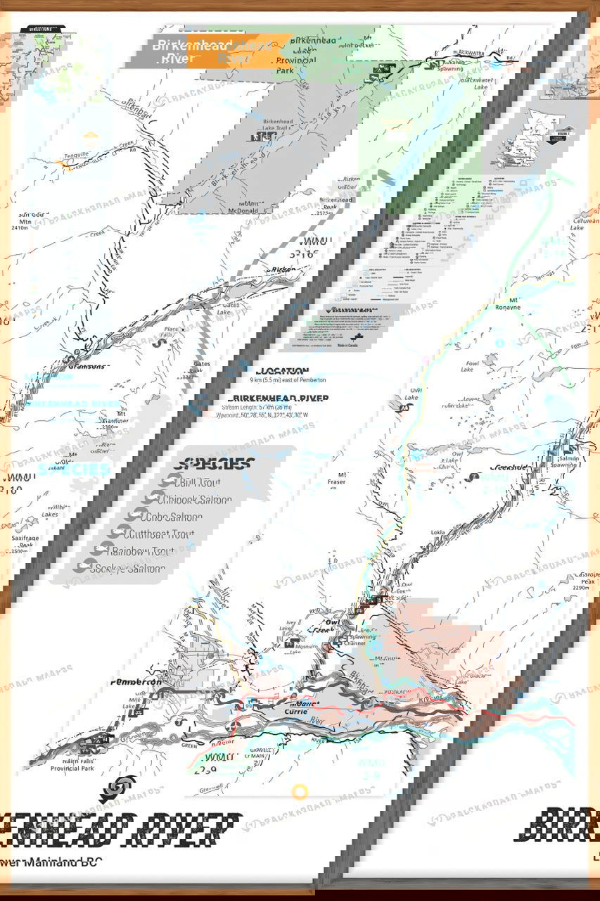 FLMBC27 Birkenhead River - Wall Map - Backroad Maps