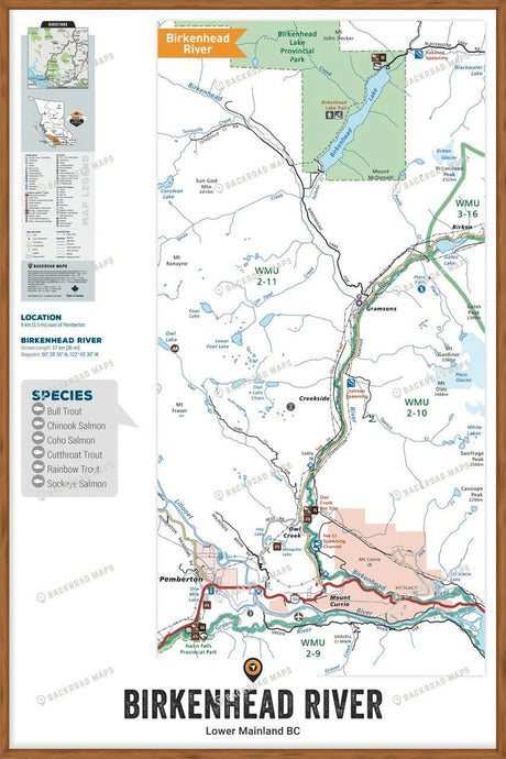 FLMBC27 Birkenhead River - Wall Map - Backroad Maps