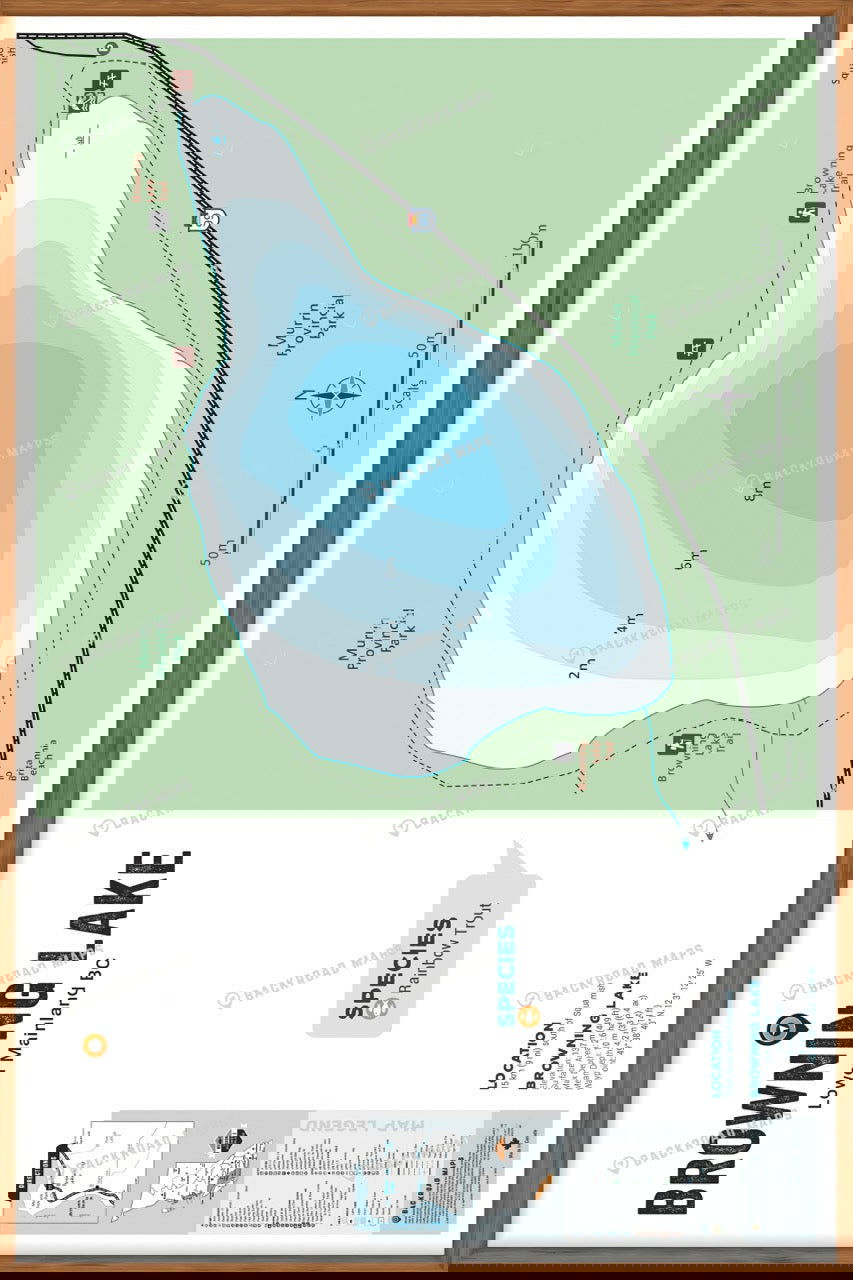 FLMBC30 Browning Lake - Wall Map - Backroad Maps