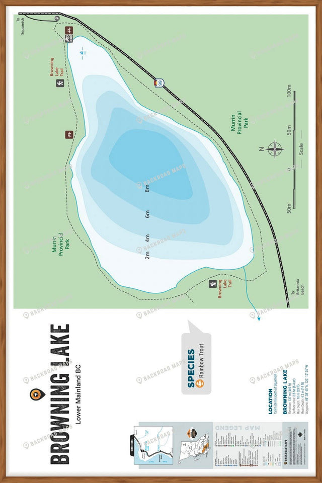 FLMBC30 Browning Lake - Wall Map - Backroad Maps