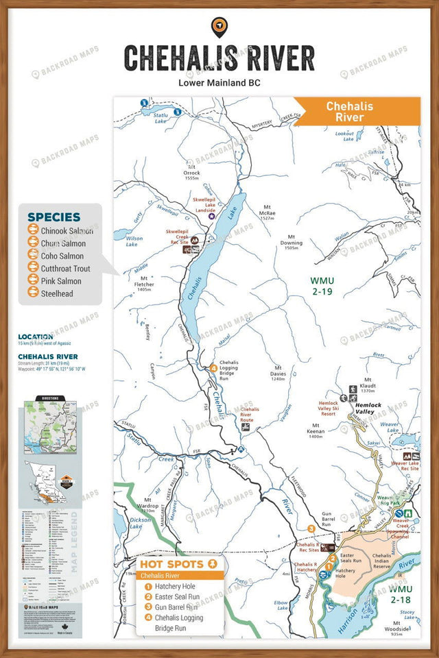 FLMBC37 Chehalis River - Wall Map - Backroad Maps