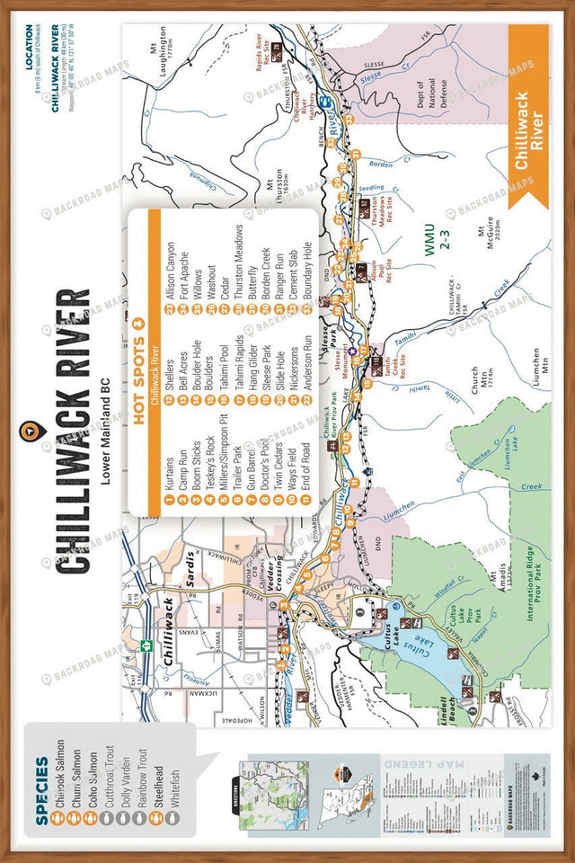 FLMBC39 Chilliwack River - Wall Map - Backroad Maps