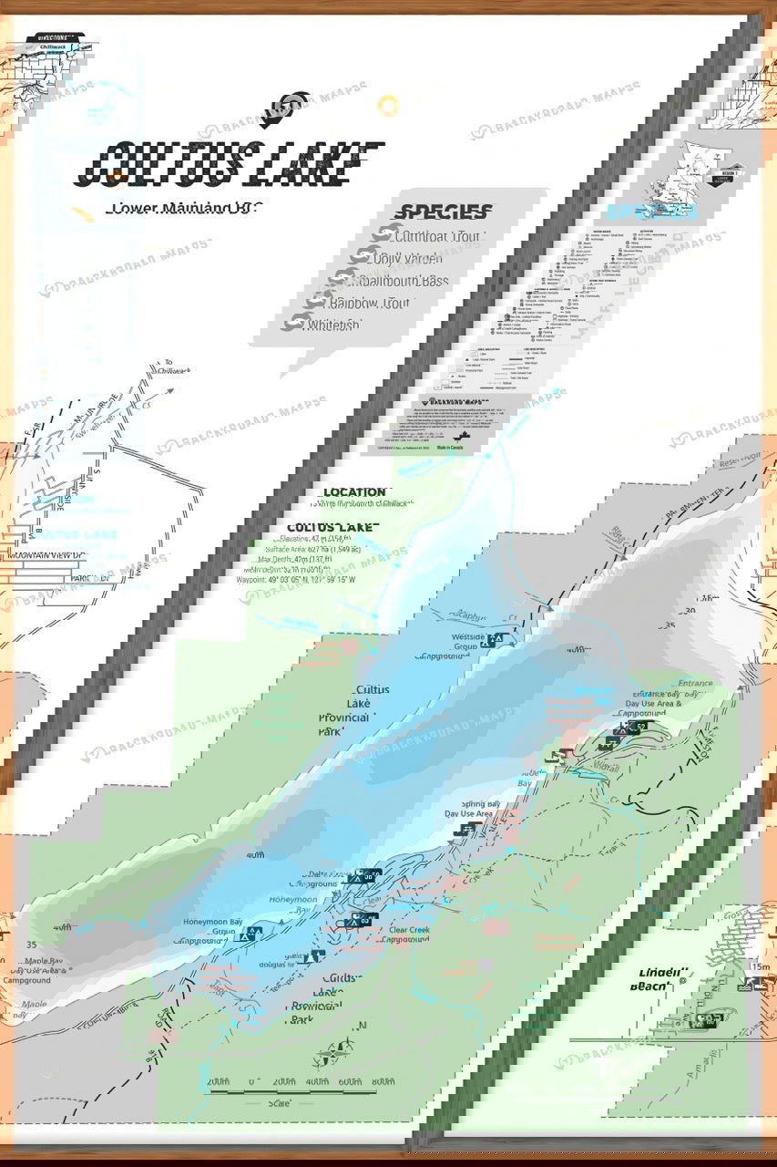 FLMBC42 Cultus Lake - Wall Map - Backroad Maps