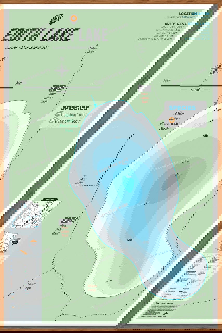 FLMBC46 Edith Lake - Wall Map - Backroad Maps
