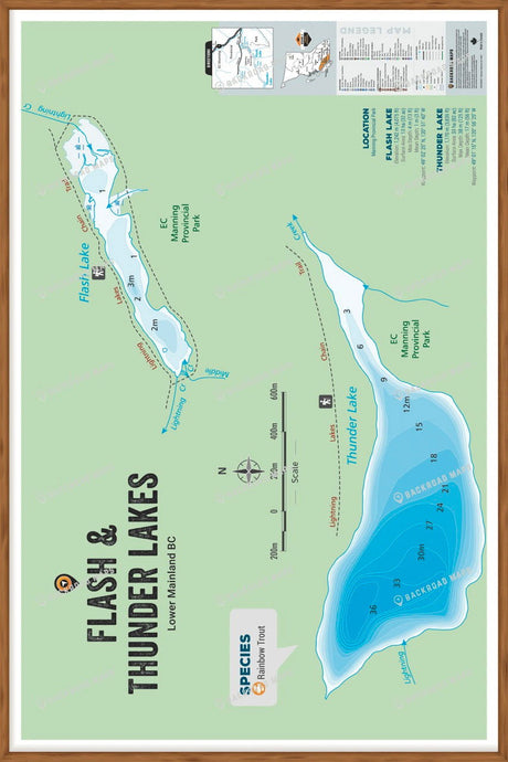 FLMBC48 Flash & Thunder Lakes - Wall Map - Backroad Maps