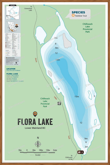 FLMBC49 Flora Lake - Wall Map - Backroad Maps
