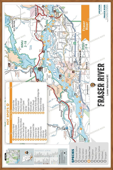 FLMBC51 Fraser River - Wall Map - Backroad Maps