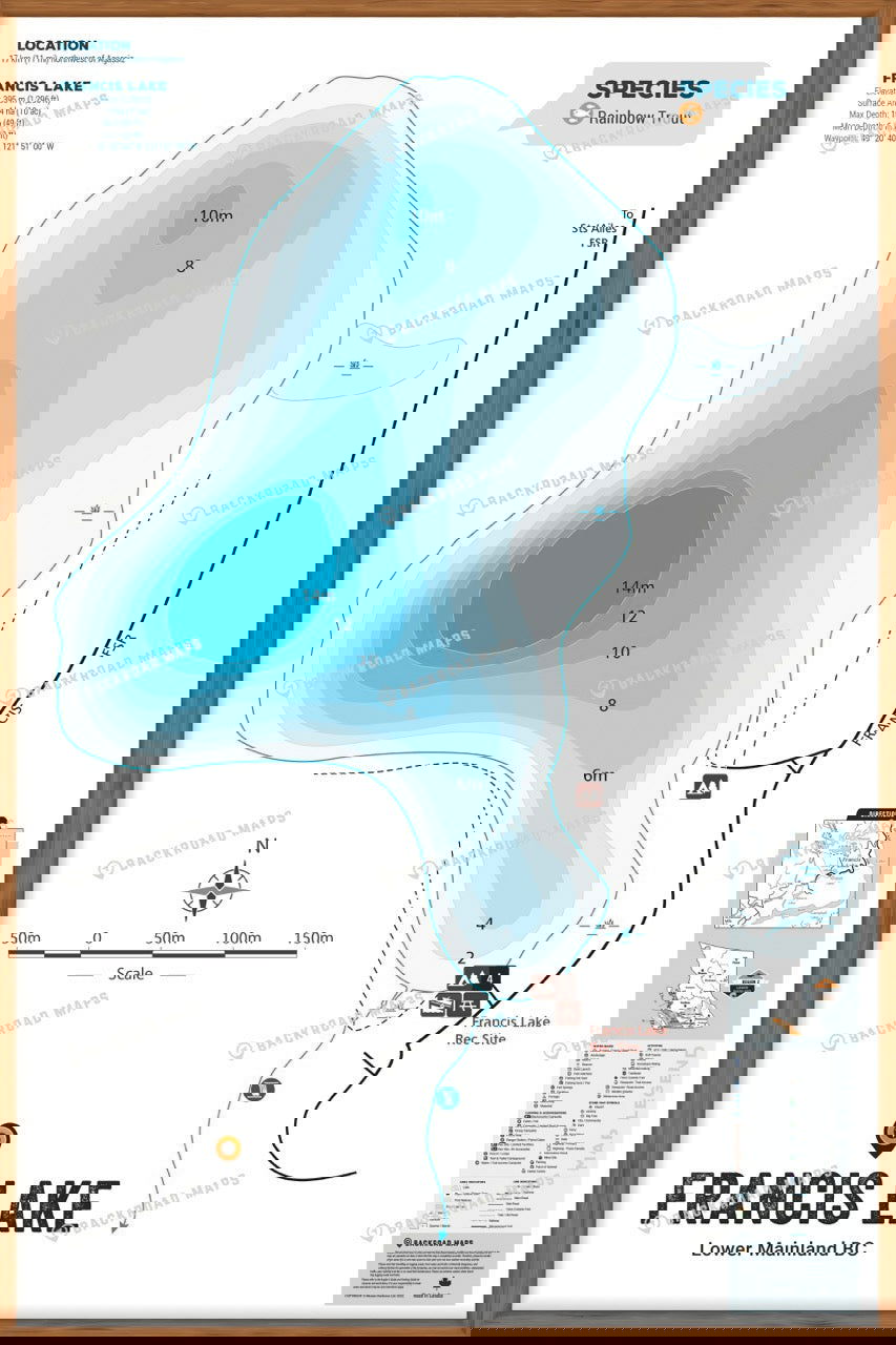 FLMBC52 Francis Lake - Wall Map - Backroad Maps