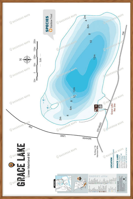 FLMBC54 Grace Lake - Wall Map - Backroad Maps