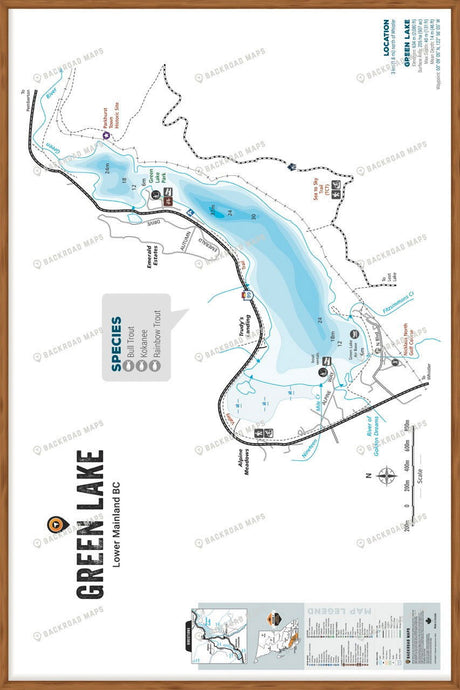 FLMBC55 Green Lake - Whistler Area - Wall Map - Backroad Maps